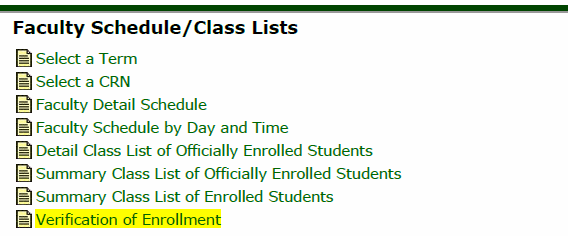 image of the verification of enrollment link