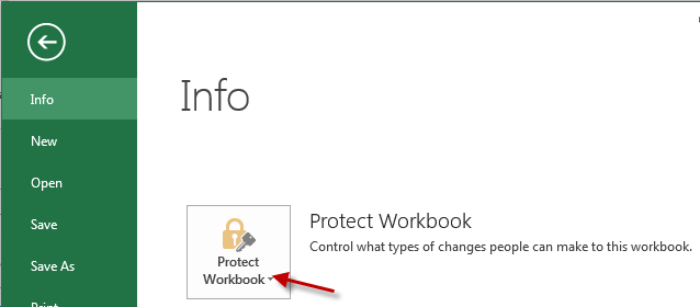 image of the Protect Workbook option