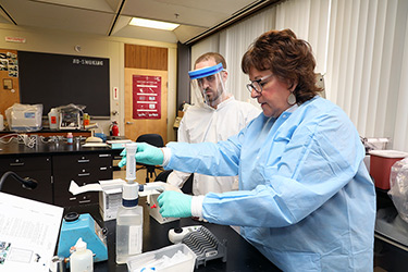 Student and Professor in Medical Technology Lab