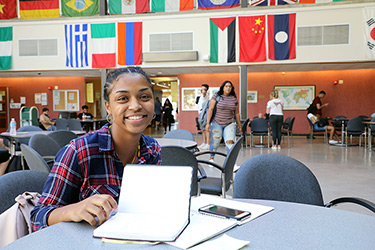 Student studying