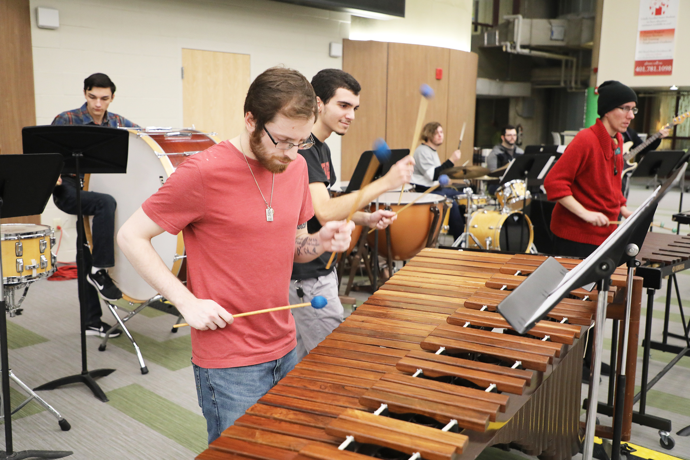 Students Playing in the Percussion Ensemble