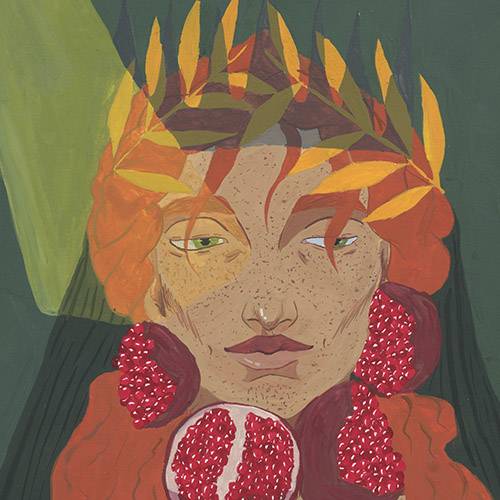 a painting of Persephone