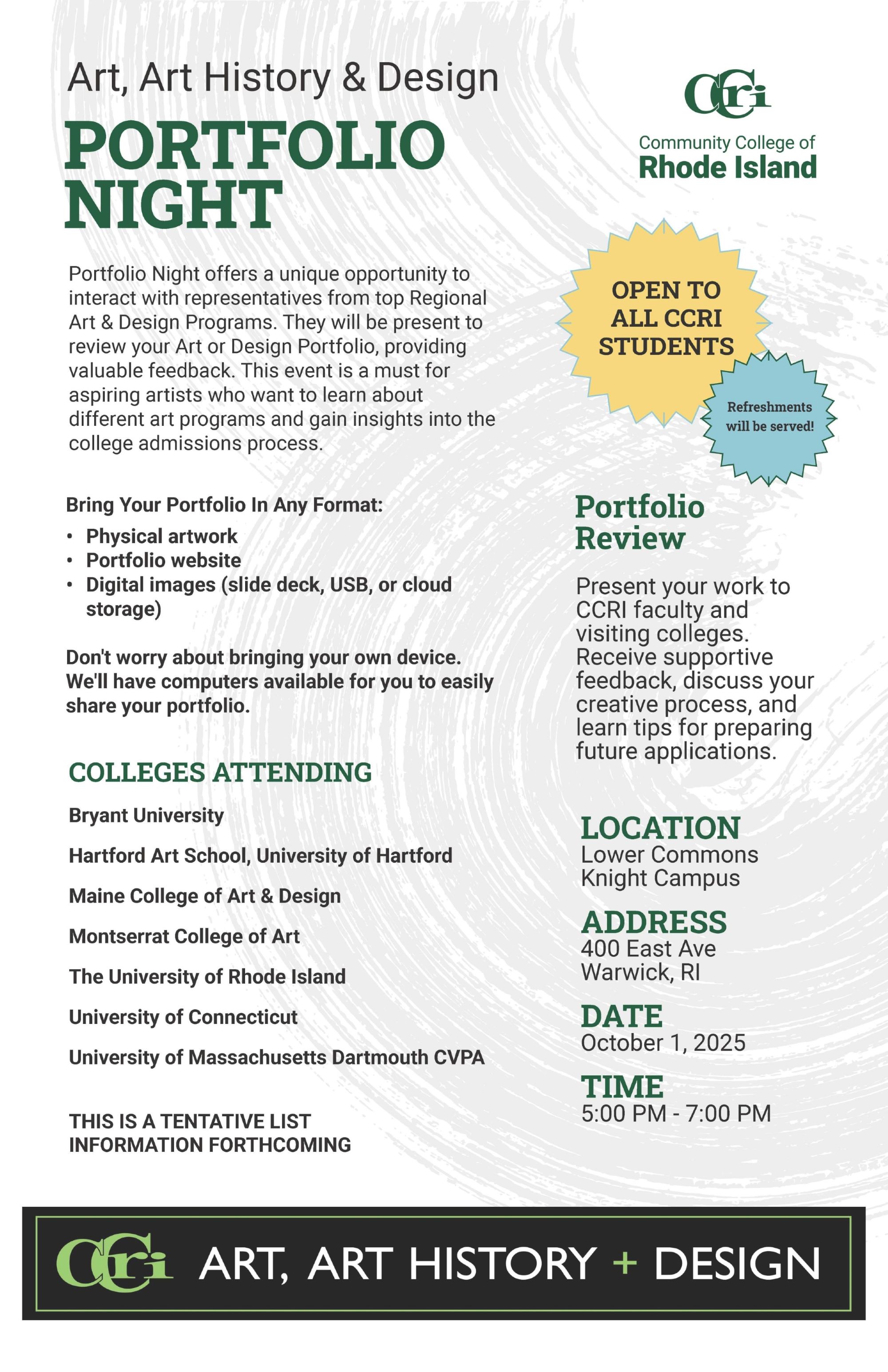 portfolio night flyer image