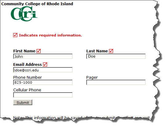 second registration page