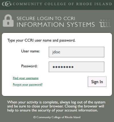 MyCCRI Login