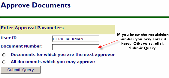 image of Enter Approval Parameters