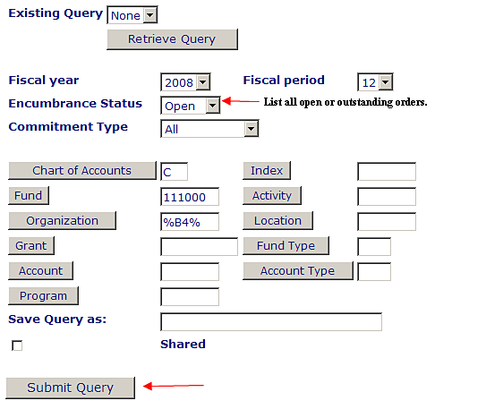 image of choosing the encumbrance status