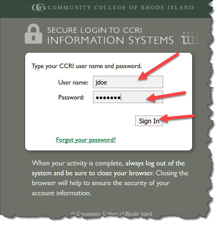 Blackboard Login Instructions – Community College of Rhode Island