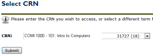 image of selecting CRN