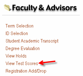 image of selecting View Test Scores