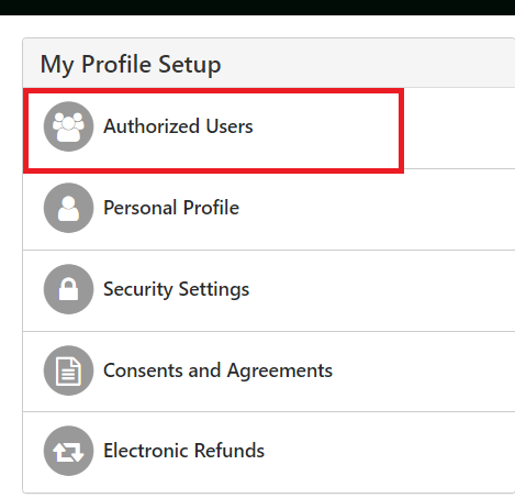 image of the "Authorized Users" button