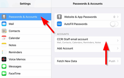 Select Account and Settings