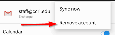 Tap on Remove account
