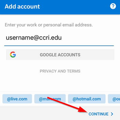 Enter your CCRI e-mail