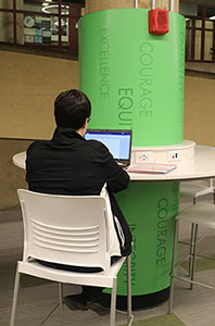 Photo of the pillars in the Great Hall